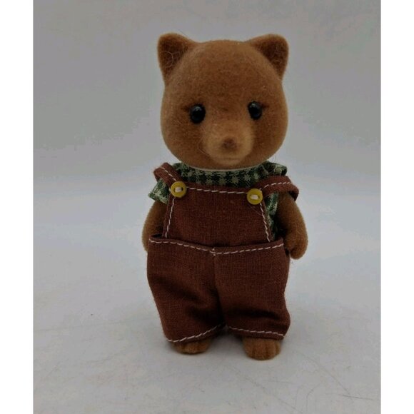 Vintage 1985 Epoch Sylvanian Slydale Fox Family Set of 4 Flocked Calico Critters - Picture 11 of 16